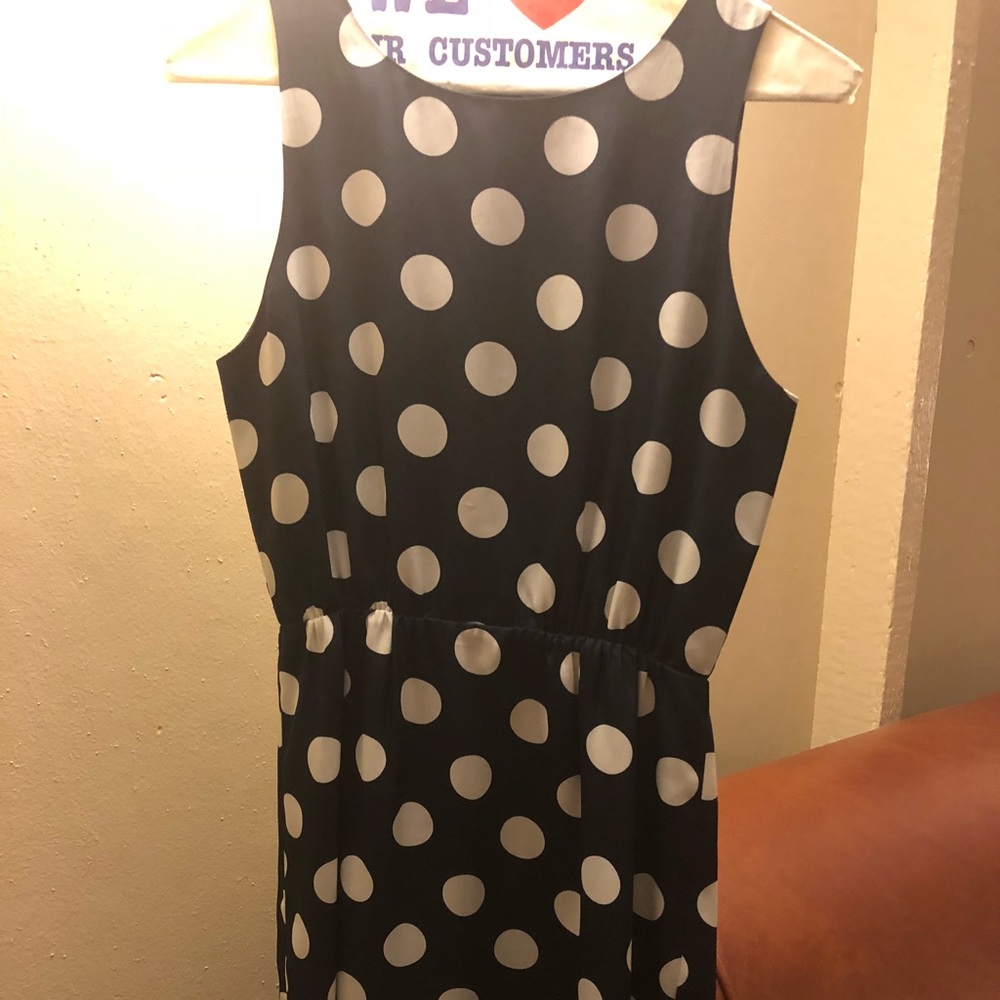 J Crew polka dot navy dress size 0